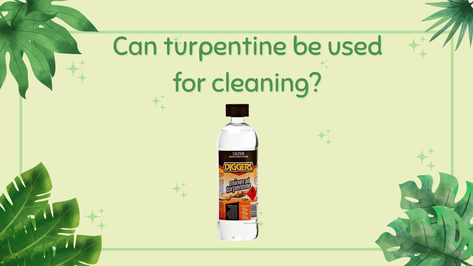 Can Turpentine Be Used For Cleaning 1 